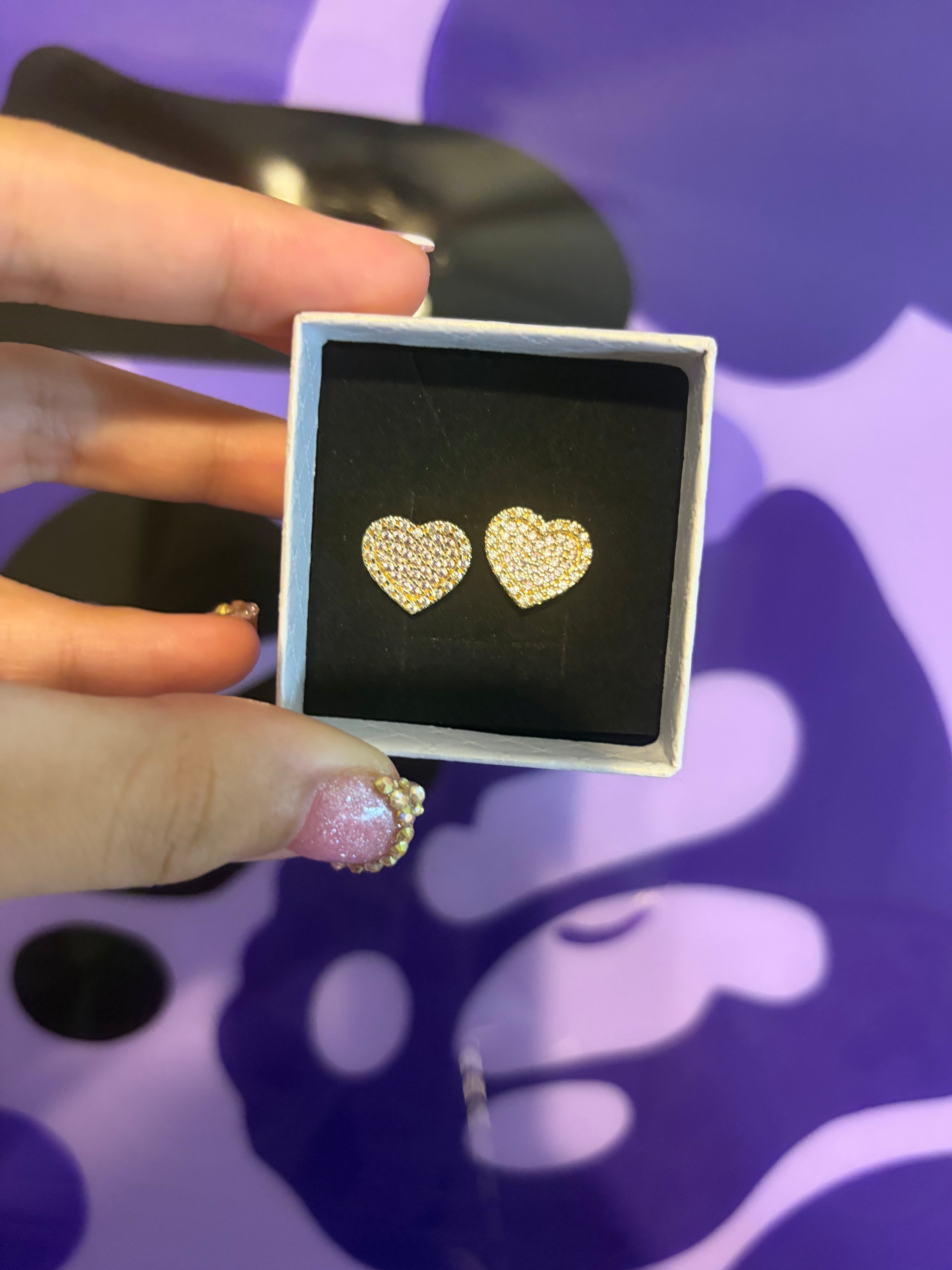 DIAMOND HEART EARRINGS